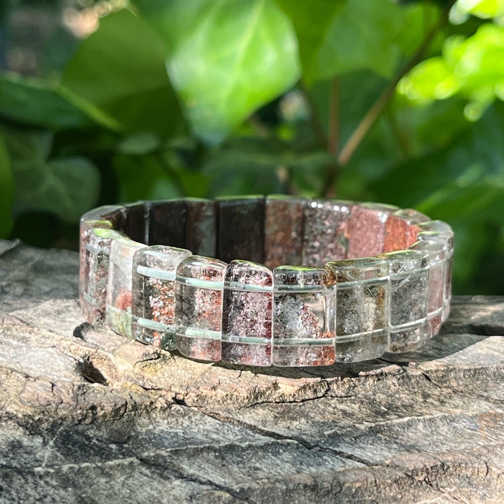 Stretchable garden quartz soft bangle